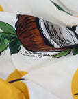 Dolce & Gabbana White Coconut Print Sheath Mini Silk Dress