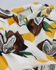 Dolce & Gabbana White Coconut Print Sheath Mini Silk Dress