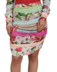 Dolce & Gabbana Multicolor Silk Floral Bodycon Sheath Dress