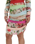 Dolce & Gabbana Multicolor Silk Floral Bodycon Sheath Dress
