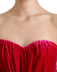 Dolce & Gabbana Pink Viscose Stretch Strapless A-line Dress