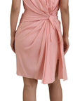 Dolce & Gabbana Pink Silk Stretch Strapless Sheath Dress