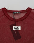Dolce & Gabbana Maroon Nylon Two Layer Shift Mini Dress