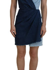 Dolce & Gabbana Two Tone Blue Patchwork Denim Mini Dress