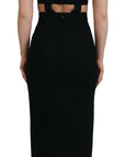 Dolce & Gabbana Black Viscose Bodycon Sheath Midi Dress