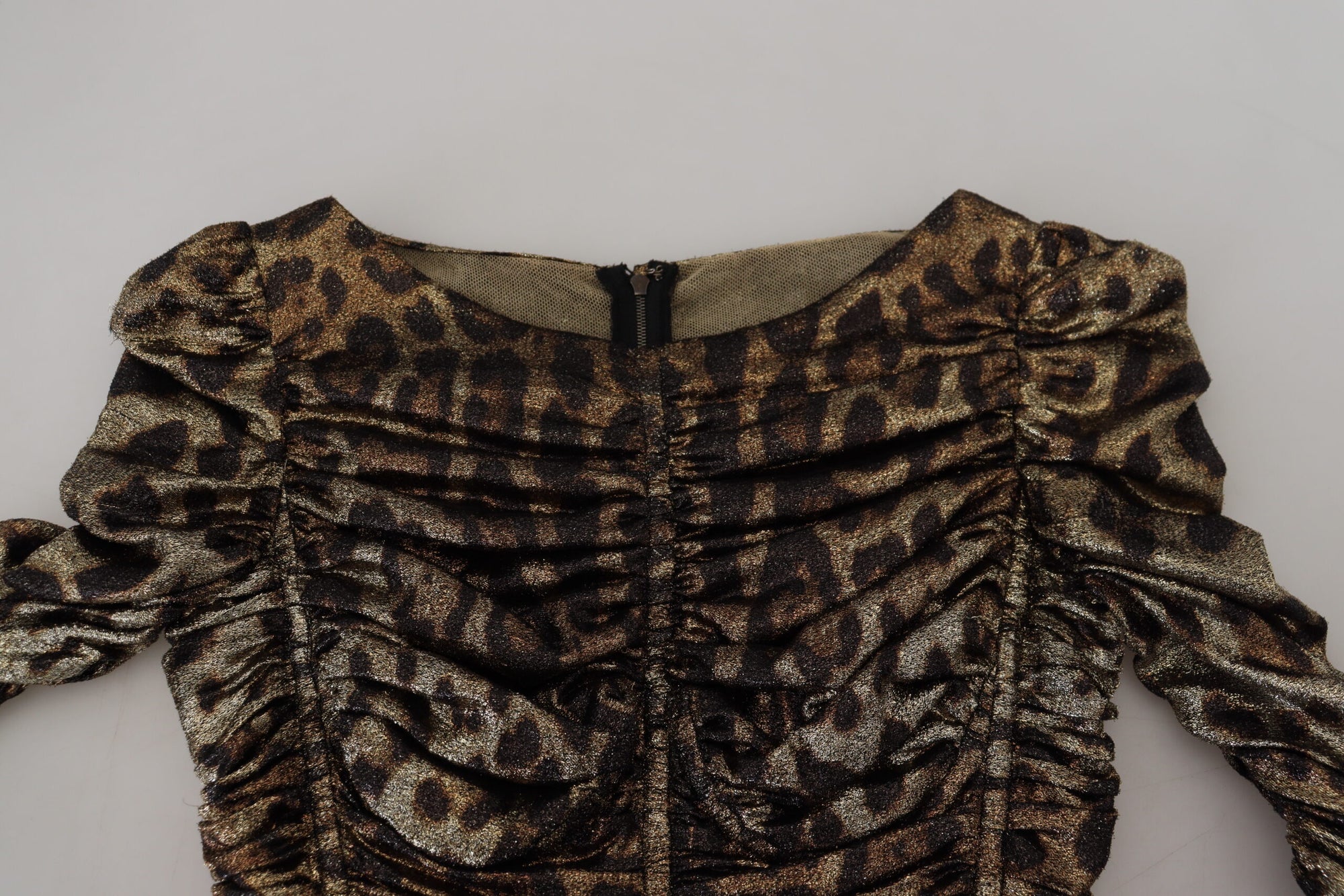 Dolce &amp; Gabbana Multicolor Leopard Bodycon Sheath Midi Dress