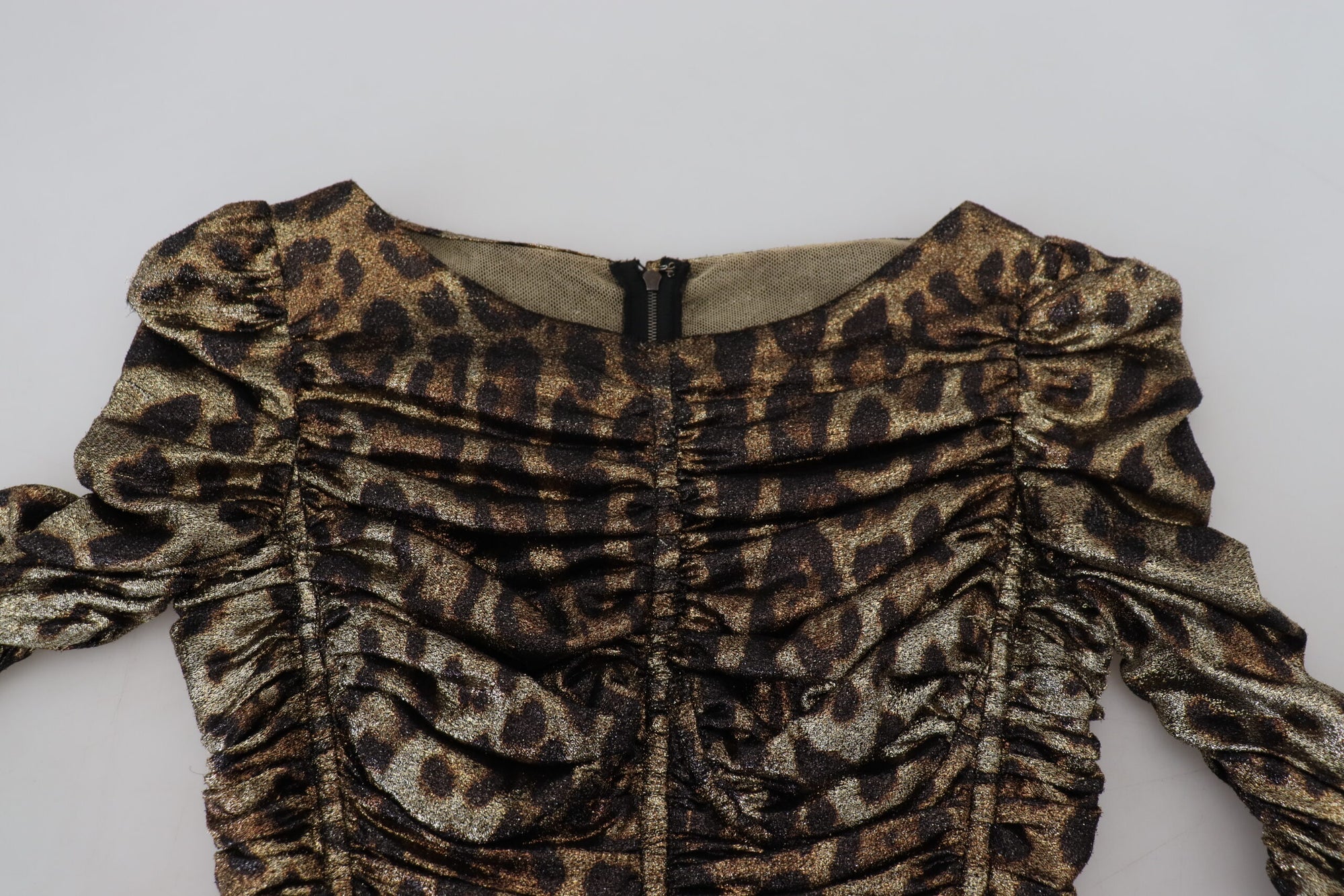 Dolce &amp; Gabbana Multicolor Leopard Bodycon Sheath Midi Dress