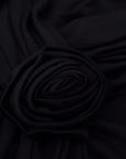 Dolce & Gabbana Black Wrap Sheath One Shoulder Wool Dress