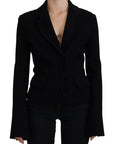Dolce & Gabbana Black Button Cardigan Blazer Viscose Jacket