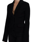 Dolce & Gabbana Black Button Cardigan Blazer Viscose Jacket