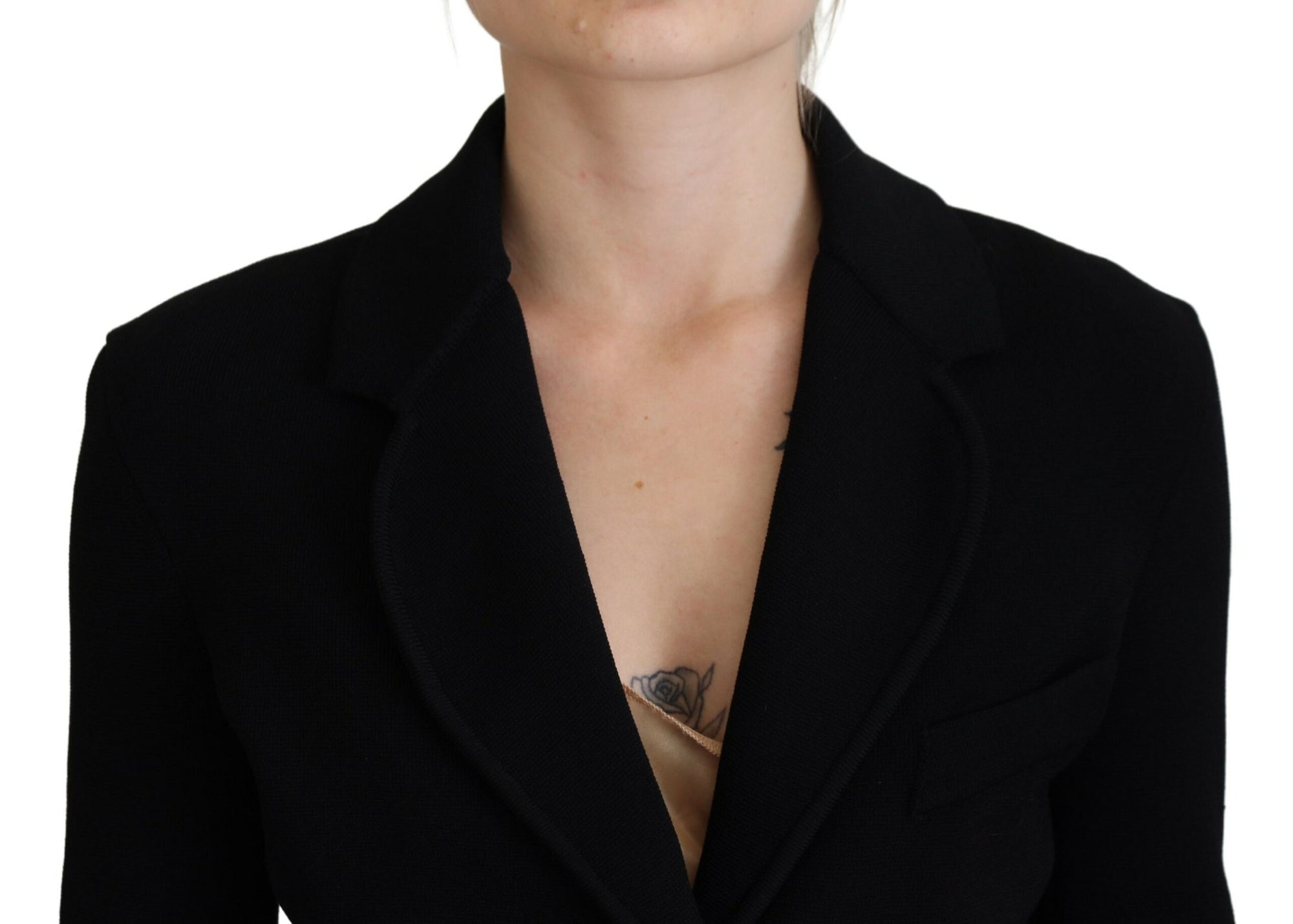 Dolce &amp; Gabbana Black Button Cardigan Blazer Viscose Jacket