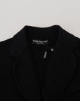 Dolce & Gabbana Black Button Cardigan Blazer Viscose Jacket