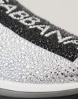 Dolce & Gabbana Silver Rhinestones Sorrento Sneakers Shoes