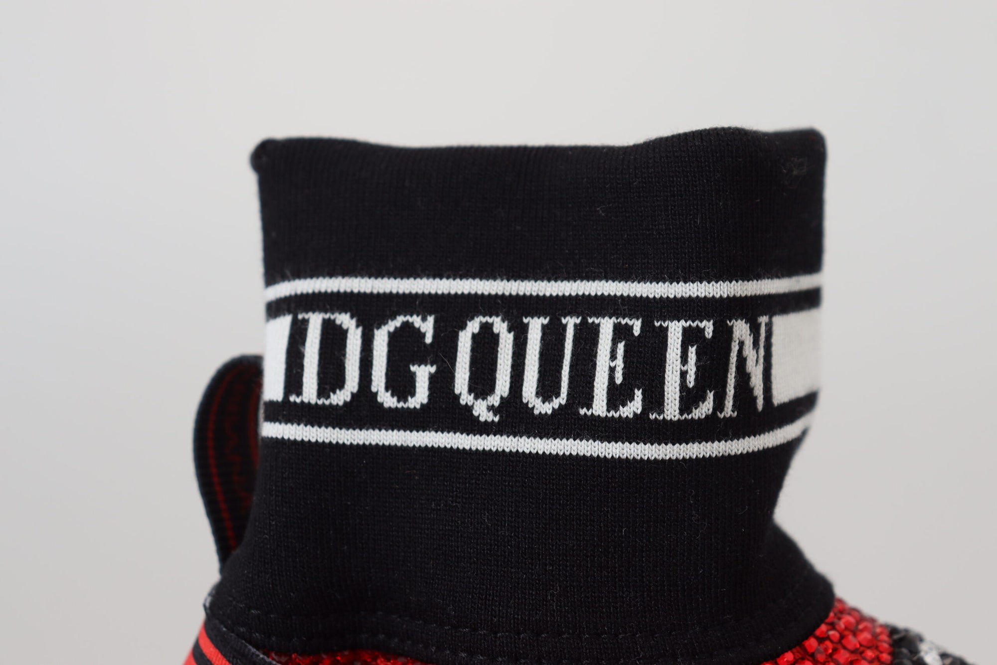 Dolce &amp; Gabbana Red Bling Sorrento Sneakers Socks Shoes