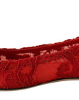 Dolce & Gabbana Red Taormina Crystals Loafers Flats Shoes