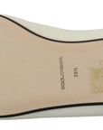Dolce & Gabbana White Velvet Slip Ons Loafers Flats Shoes