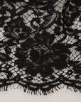 Dolce & Gabbana Black Floral Lace Cotton Shift Mini Dress
