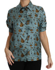 Dolce & Gabbana Multicolor Musical Instruments Silk Short sleeve Shirt