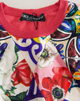 Dolce & Gabbana Multicolor Majolica Floral Crew Neck Tank Top