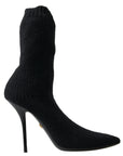 Dolce & Gabbana Black Stiletto Heel Mid Calf Women Boot Shoes