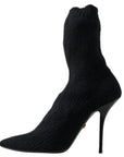 Dolce & Gabbana Black Stiletto Heel Mid Calf Women Boot Shoes