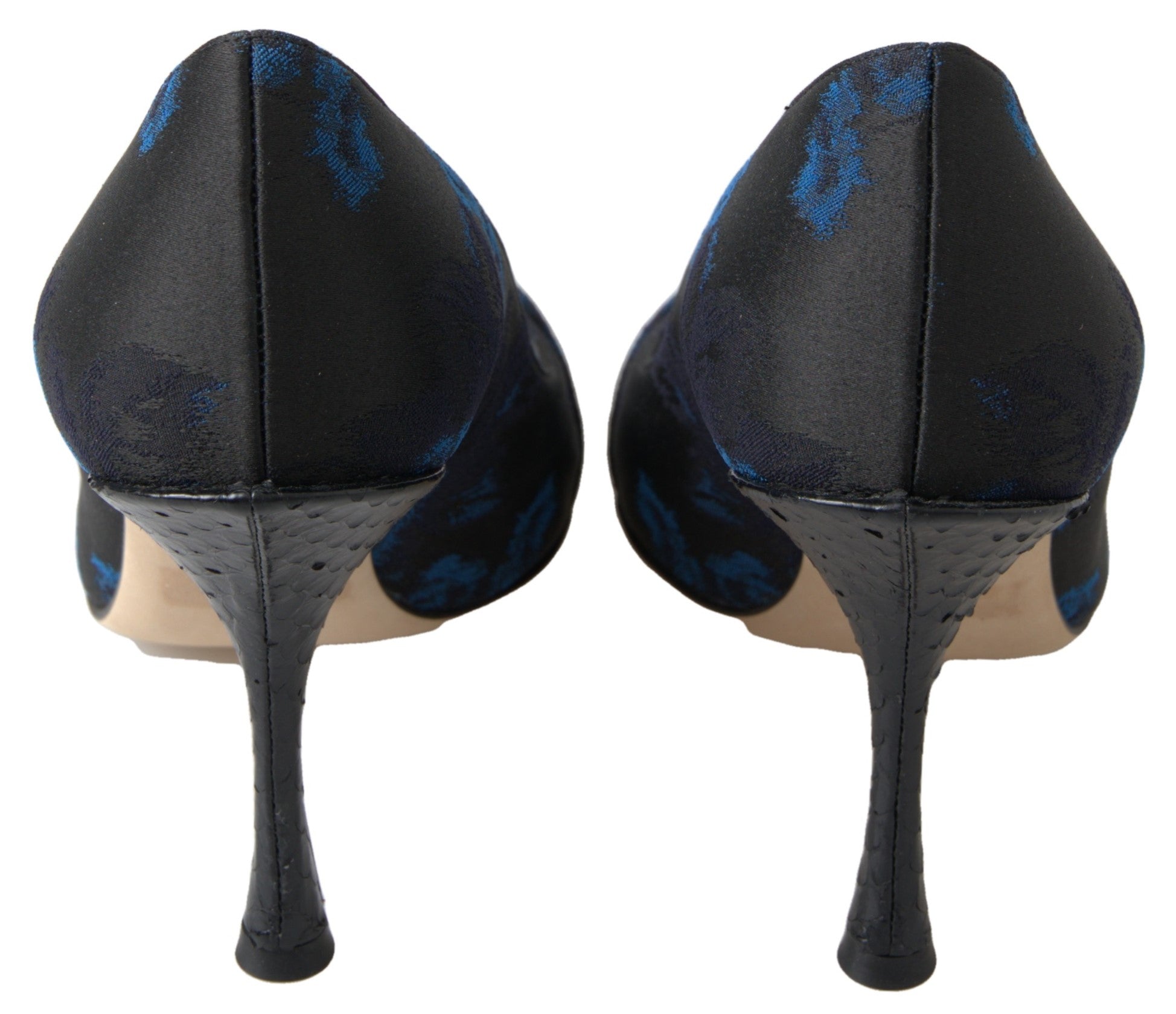 Dolce &amp; Gabbana Blue Floral Ayers Crystal Pumps Shoes