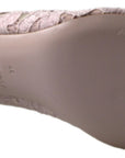 Dolce & Gabbana Pink Floral Lace DG Crystal Pumps Shoes
