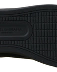 Dolce & Gabbana Black Gold Leather Classic Sneakers Shoes