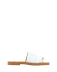 Chloé White Cotton Slides Woody Sandals