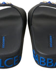 Dolce & Gabbana Black Slides Sandals Beach Saint Barth Shoes