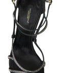 Dolce & Gabbana Rhinestone Stiletto Sandal Satin Shoes
