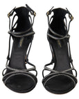 Dolce & Gabbana Rhinestone Stiletto Sandal Satin Shoes