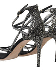 Dolce & Gabbana Rhinestone Stiletto Sandal Satin Shoes