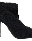 Dolce & Gabbana Black Stiletto Heels Mid Calf Boots