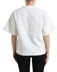 Dolce & Gabbana T-shirt White Cotton Stretch Black HOT Crystal