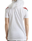 Dolce & Gabbana White Cotton Christmas Sequin Fur T-shirt