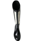 Dolce & Gabbana Black Rubber Knee High Flat Boots Shoes
