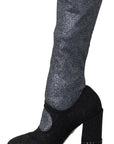 Dolce & Gabbana Black Crystal Mary Janes Booties Shoes