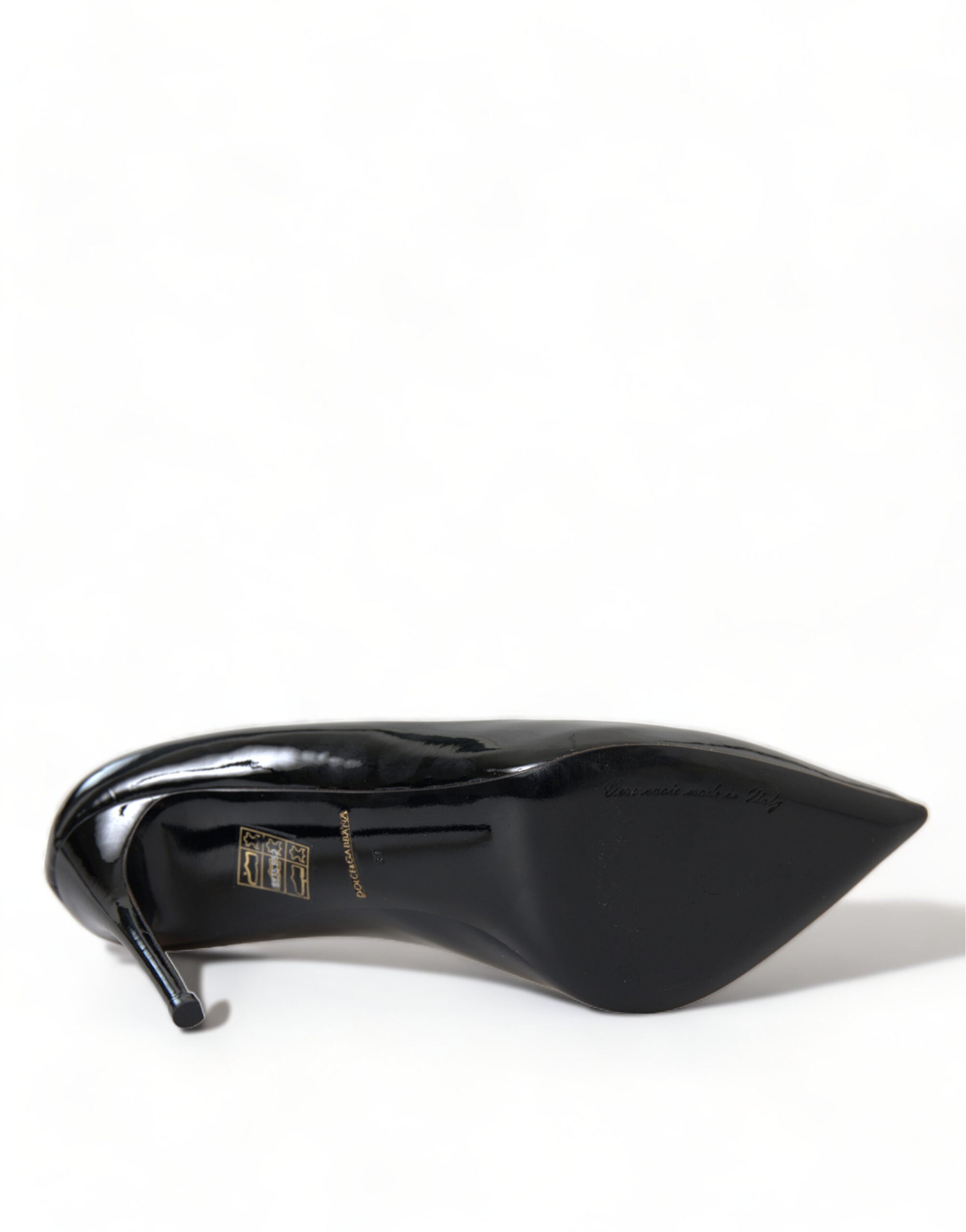 Dolce &amp; Gabbana Black Patent Leather Pumps Heels Shoes