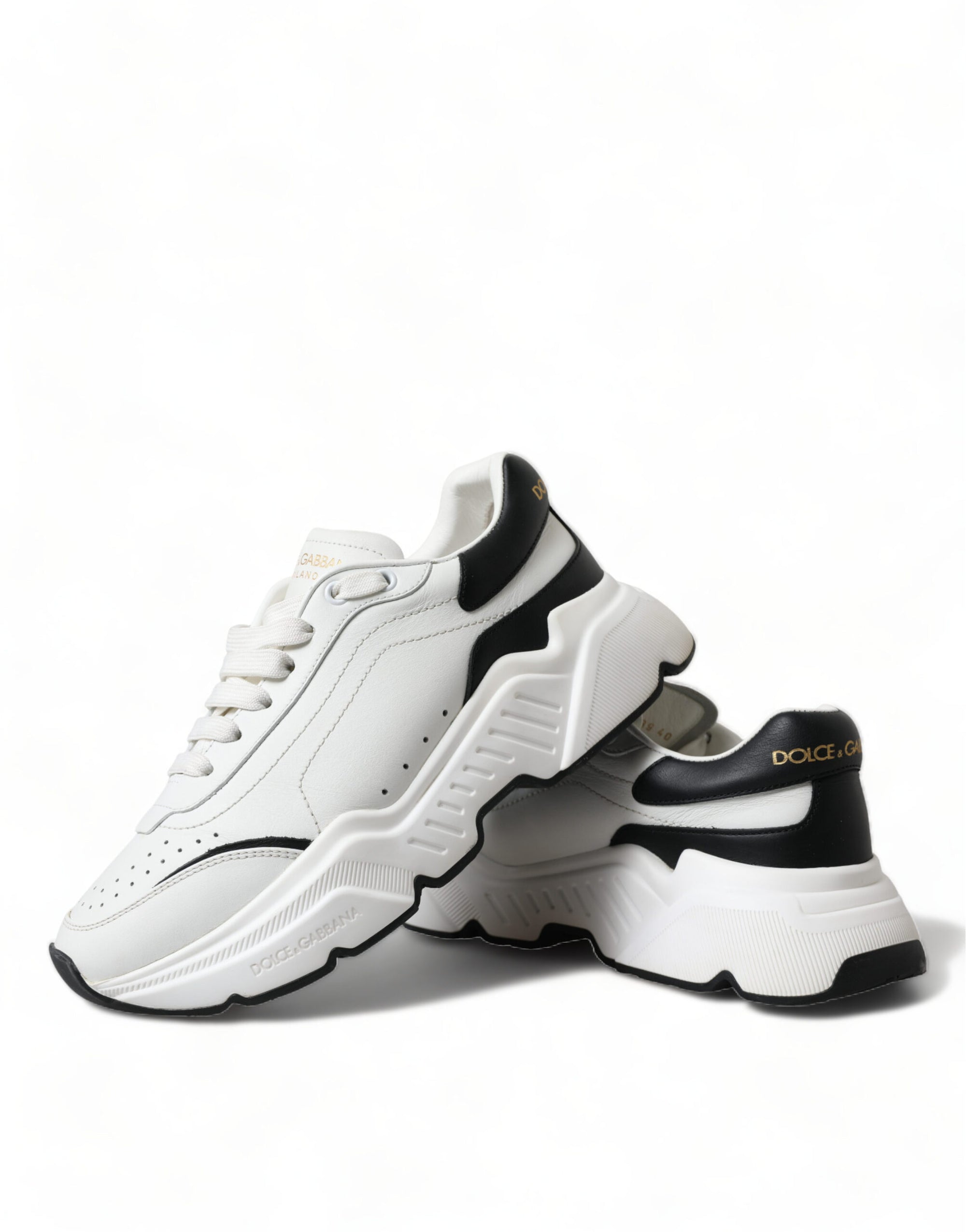 Dolce &amp; Gabbana White Black Low Top Daymaster Sneakers Shoes
