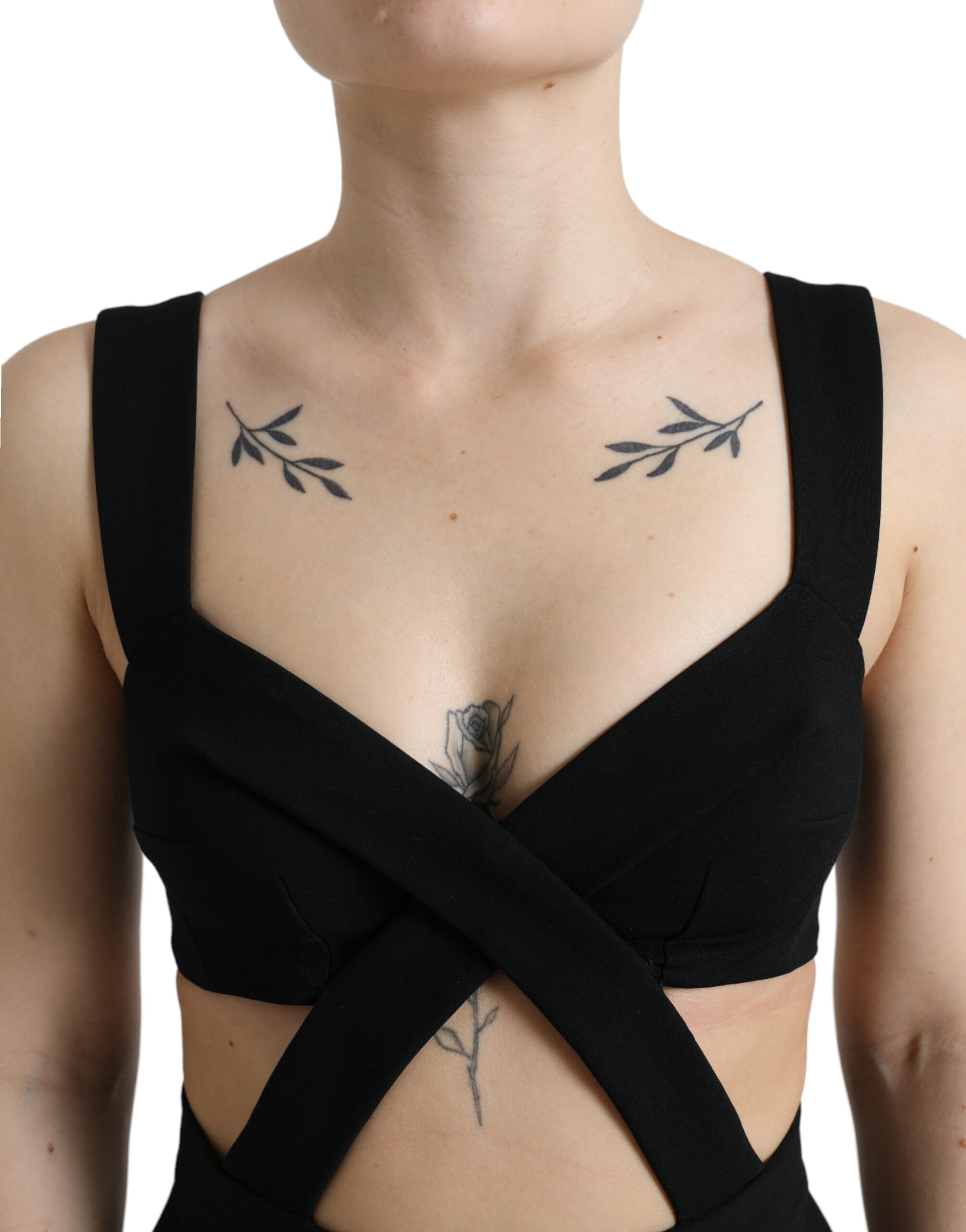 Dolce &amp; Gabbana Black Cut Out Sleeveless Bodycon Midi Dress