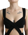 Dolce & Gabbana Black Cut Out Sleeveless Bodycon Midi Dress
