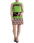 Dolce & Gabbana Apple Green Sleeveless Panelled Shift Dress
