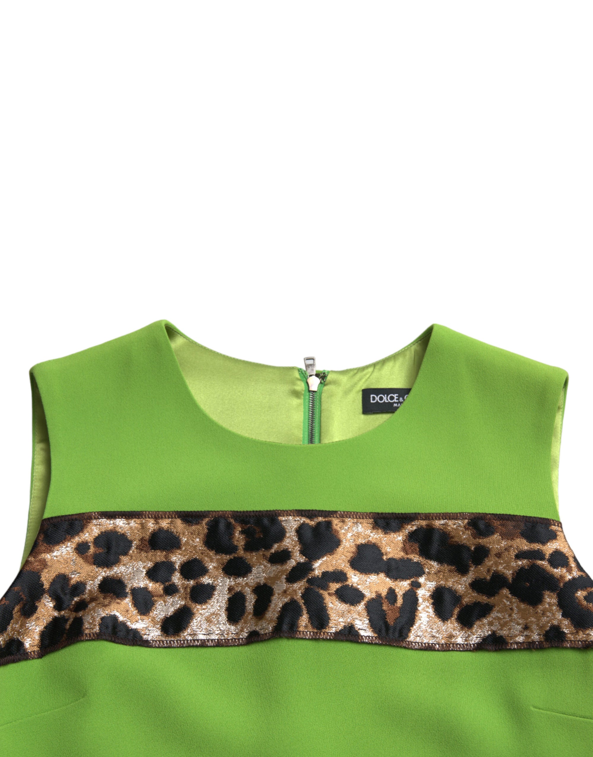 Dolce &amp; Gabbana Apple Green Sleeveless Panelled Shift Dress