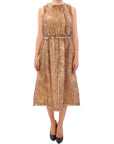 Dolce & Gabbana Brown sleeveless silk dress