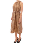 Dolce & Gabbana Brown sleeveless silk dress
