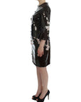 Dolce & Gabbana Black floral 3/4 Sleeve sheath dress