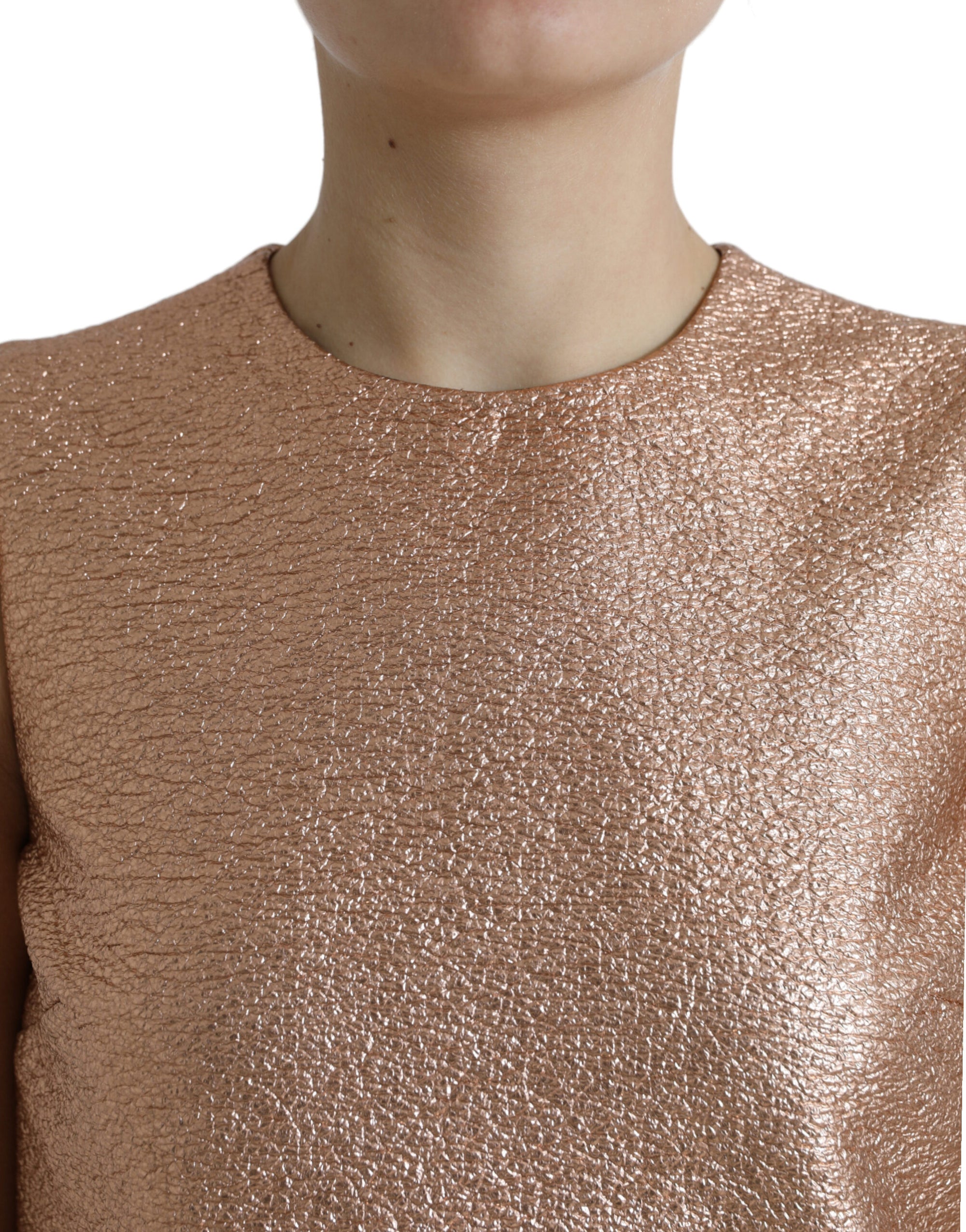 Dolce &amp; Gabbana Pink Jacquard Sleeveless Shift Mini Dress