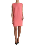 Dolce & Gabbana Pink Virgin Wool Sleeveless Mini Dress