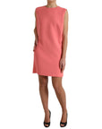 Dolce & Gabbana Pink Virgin Wool Sleeveless Mini Dress